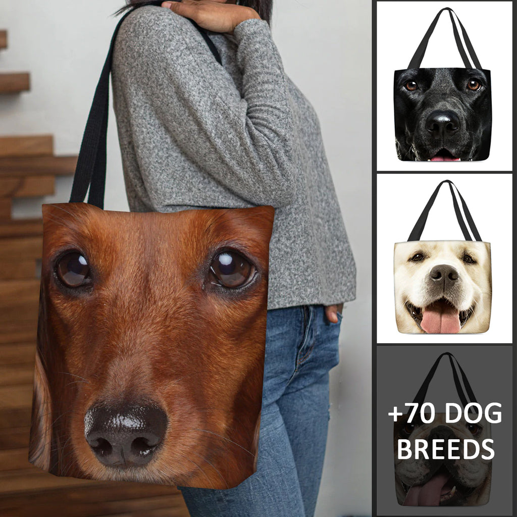 Dog Face Cloth Tote Bag