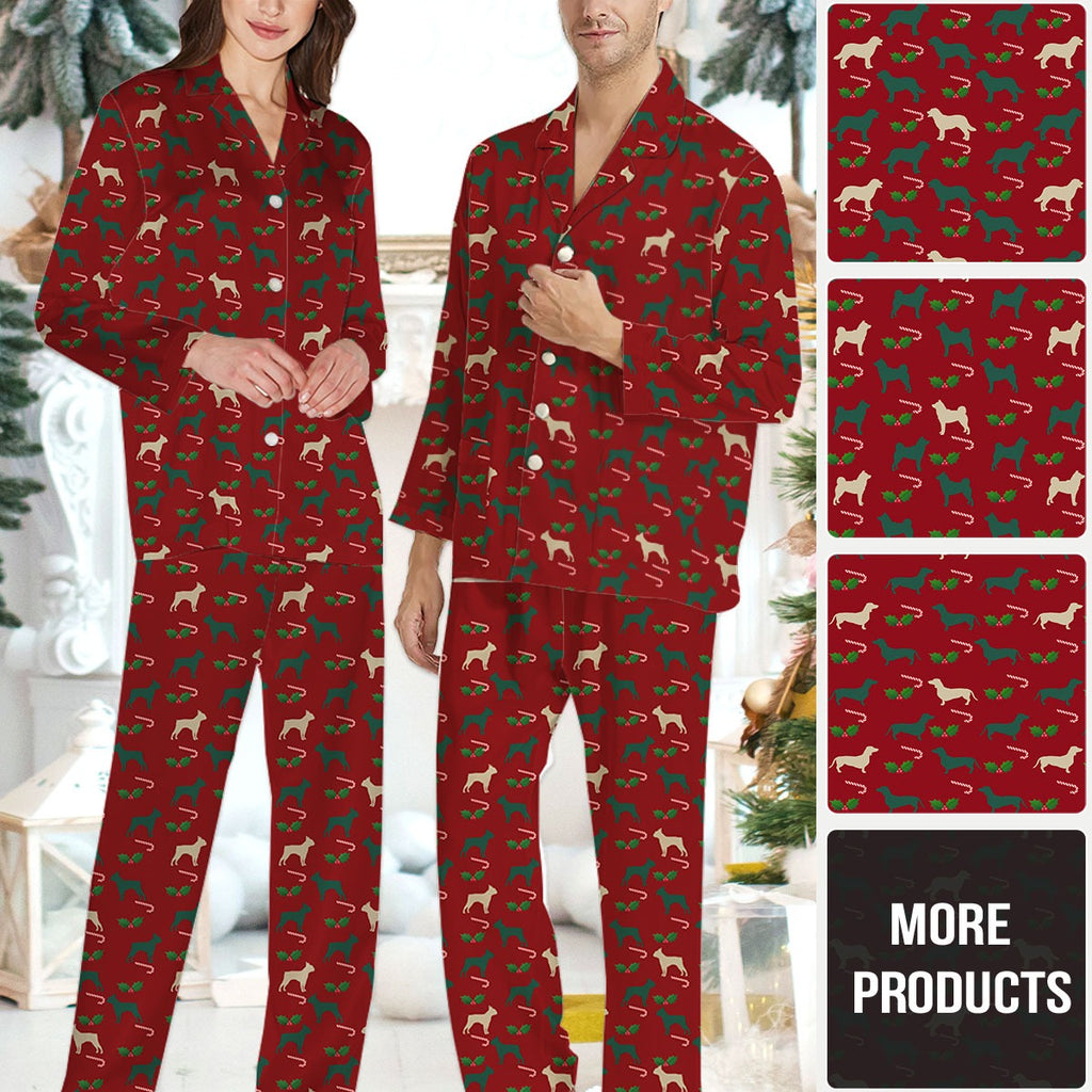 Dog Christmas Pajamas Set For Men And Women