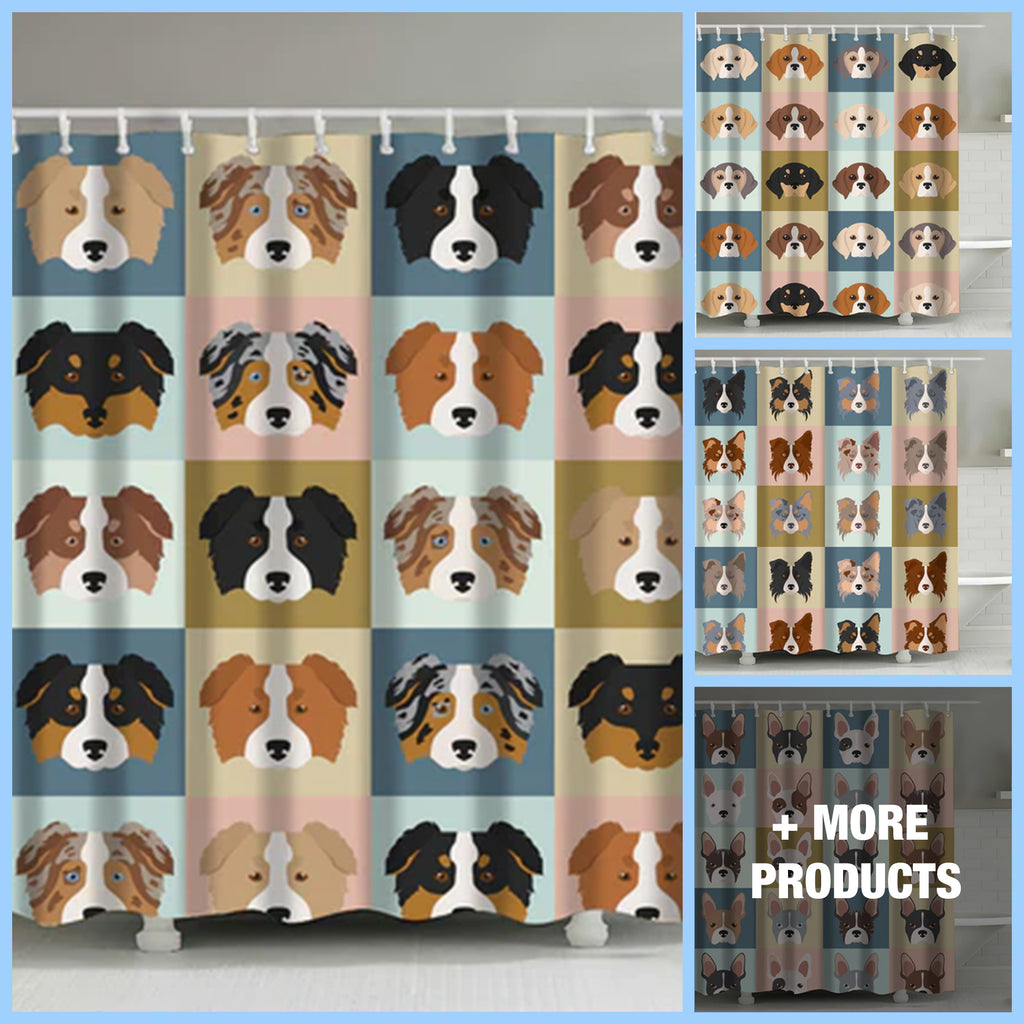 Dog Color Face Shower Curtain