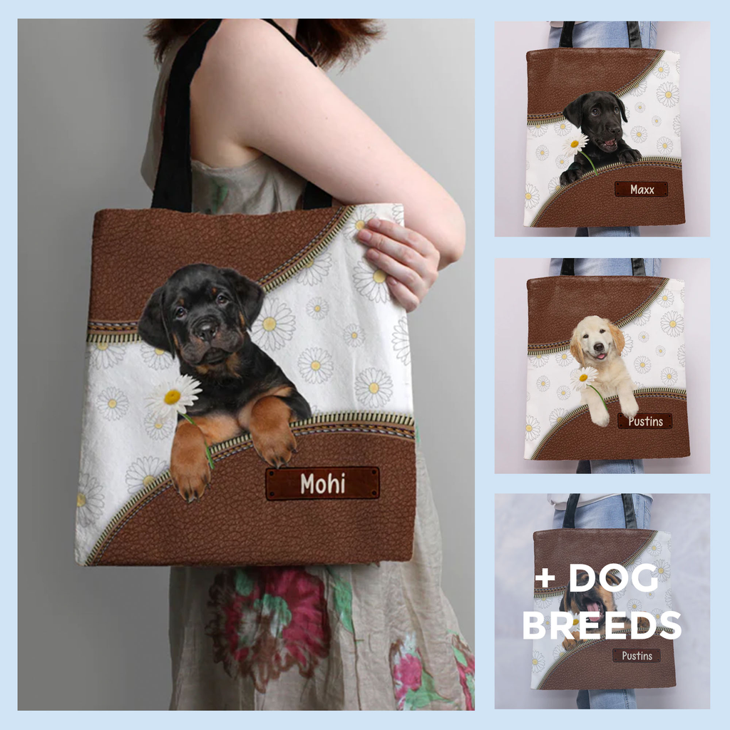 Dog Daisy Tote Bag