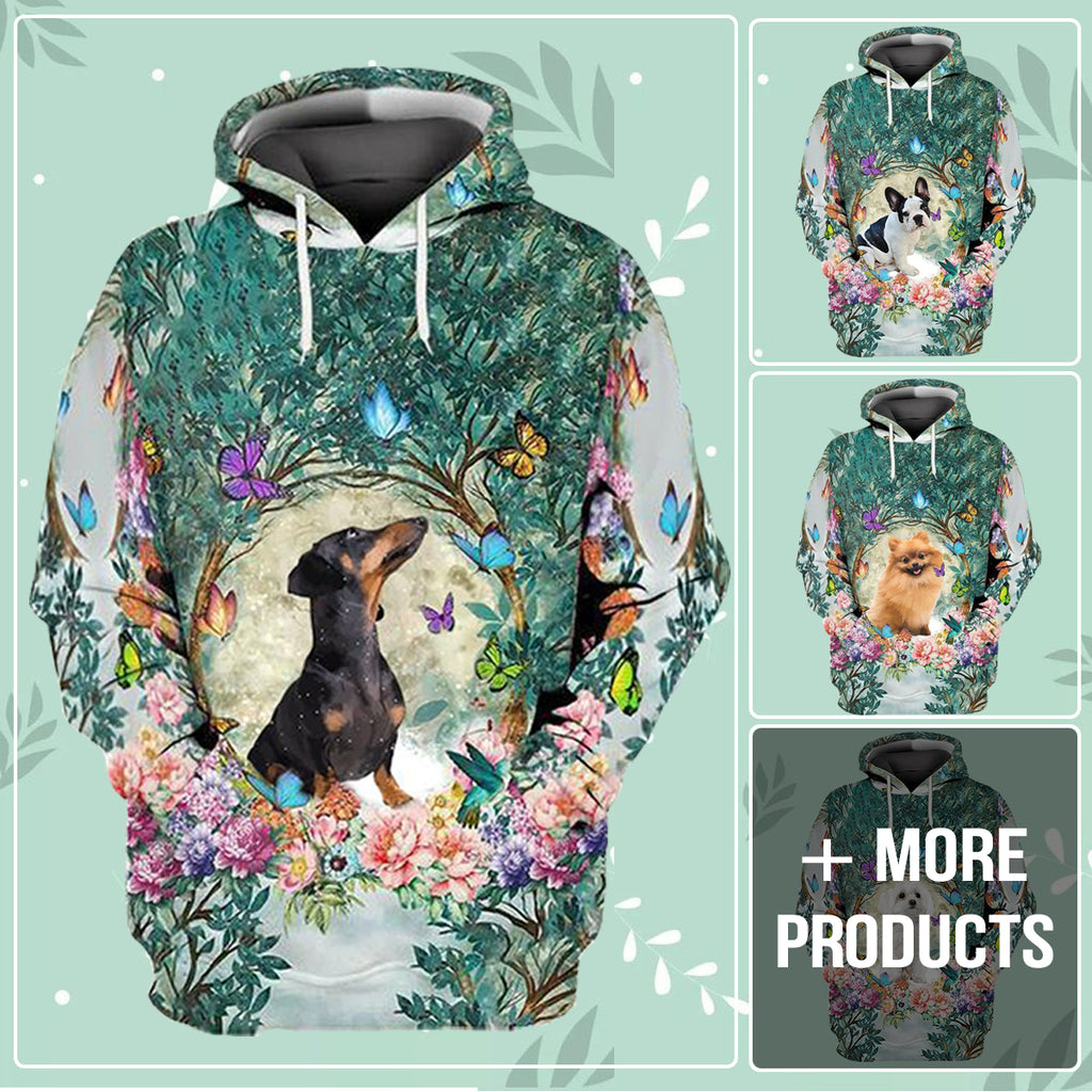 Dog Among Forest Hoodie