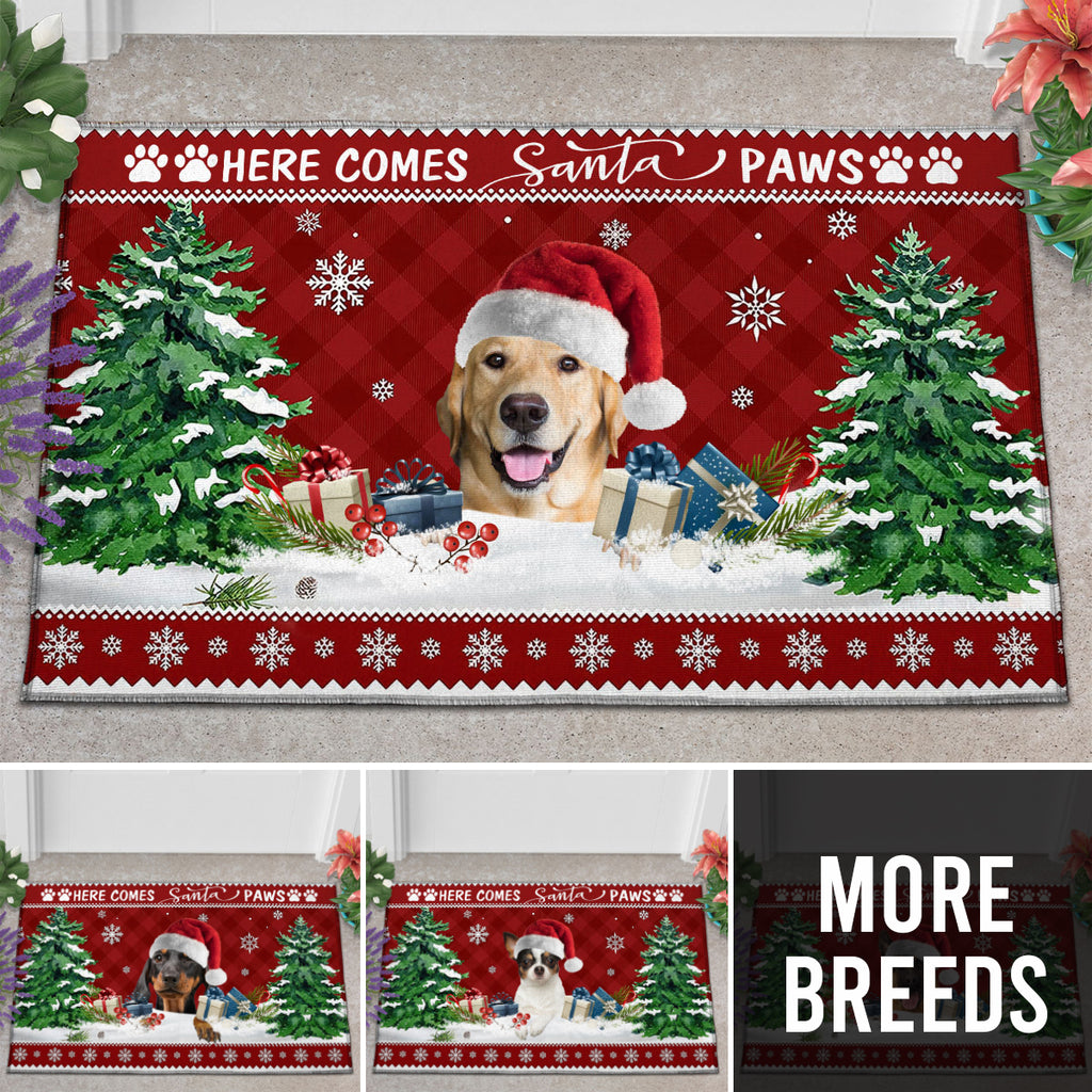 Dog - Here Comes Santa Paws Doormat
