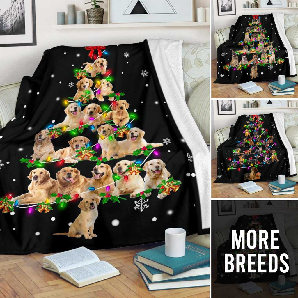 Dog Christmas Tree Blanket