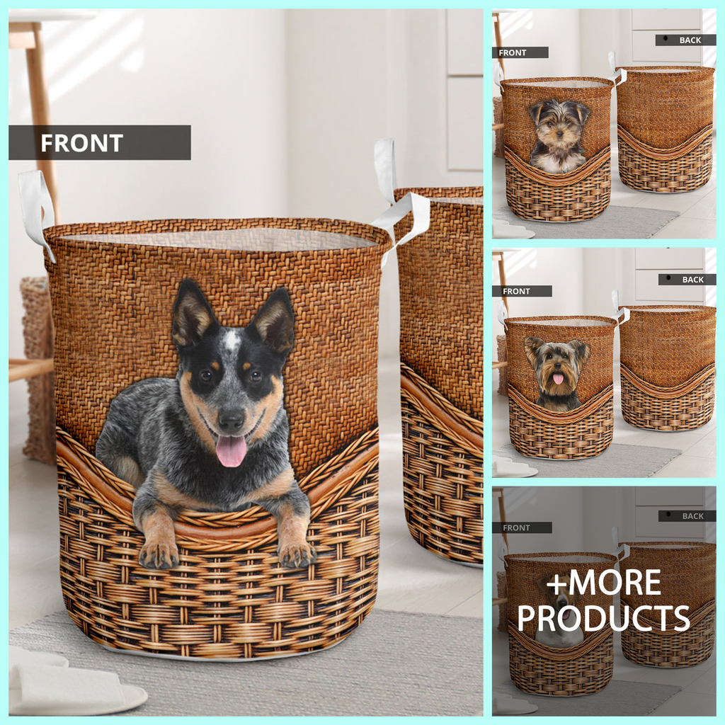 Dog Rattan Texture Laundry Basket