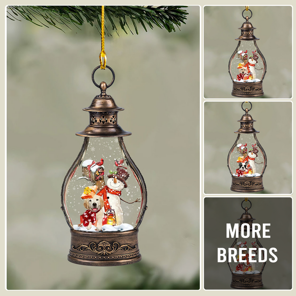 Dog In Christmas Lamp Ornament
