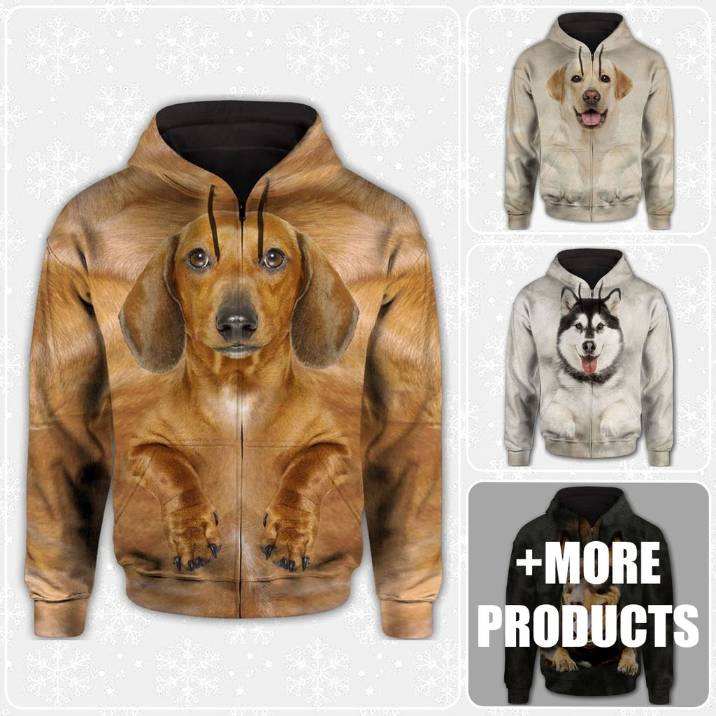 Dog Face All Over Printed Hoodie