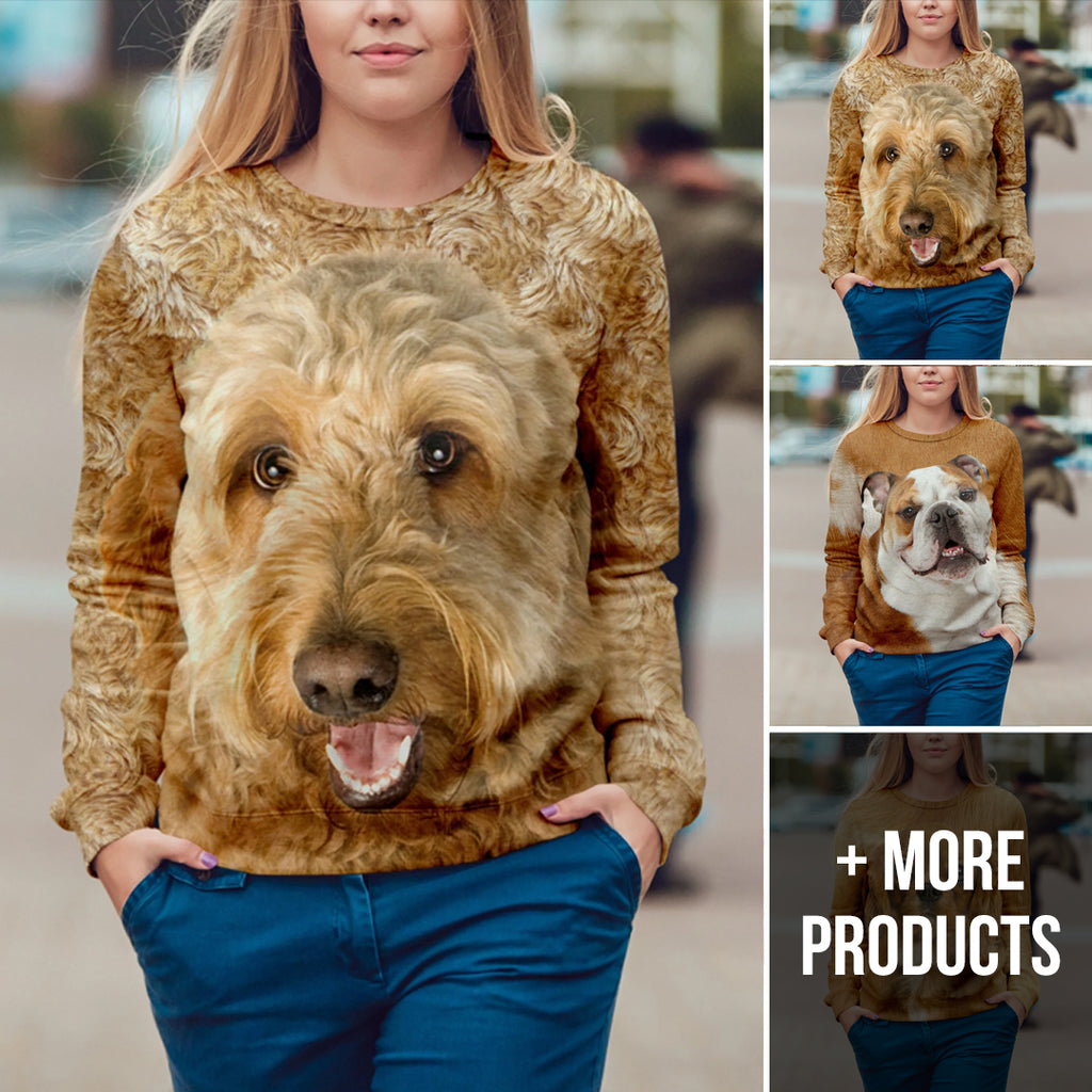 Dog Face All Over Sweatshirt