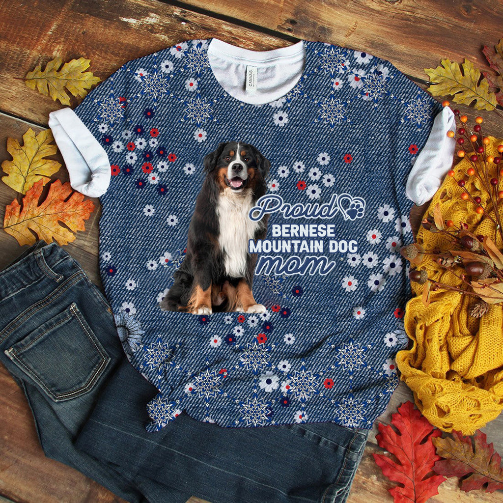 Bernese Mountain Dog-Pround Mom T-shirt