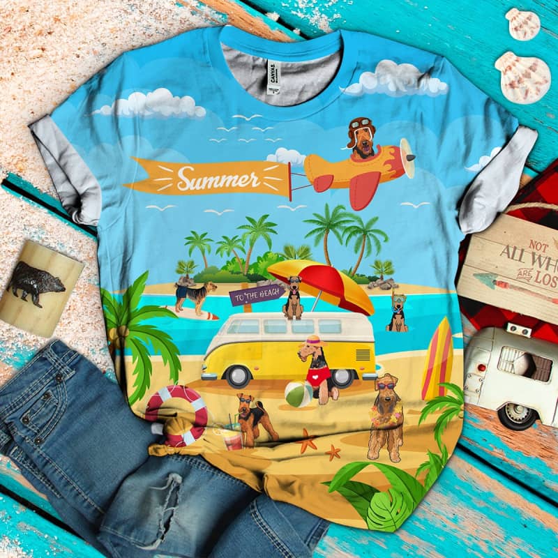 Airedale Terrier On The Beach 3D Shirt - Shirt