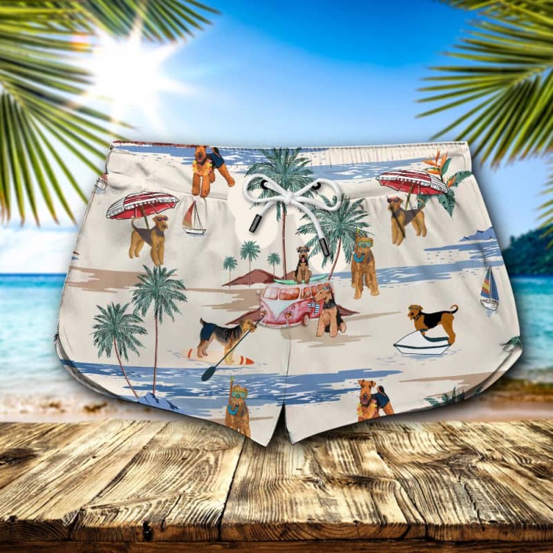 Airedale Terrier Summer Beach Shorts 2 - WOMEN / S - Swim Trunks