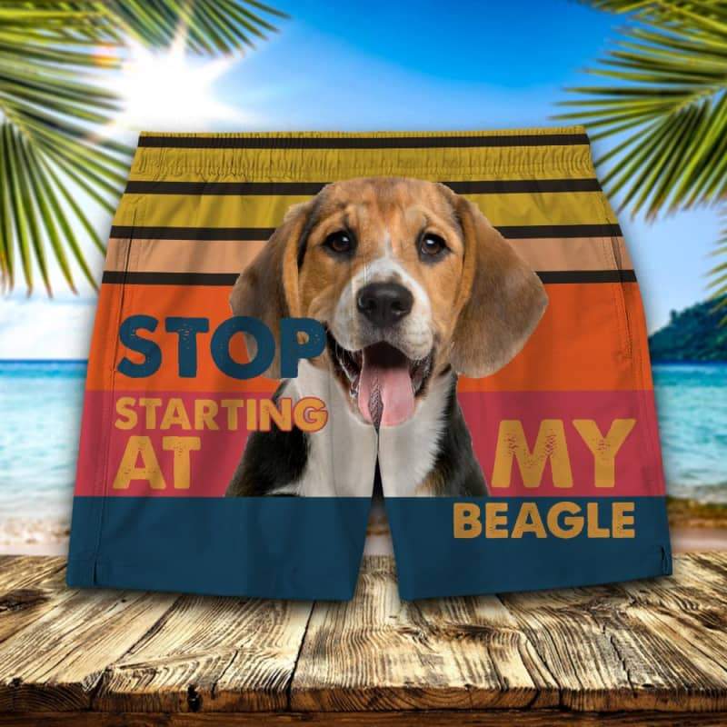 Beagle Dog Stop Starting At My Dog Short - MEN / S - Swim Trunks